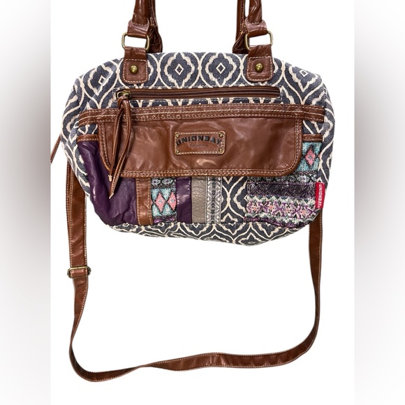 Vintage Unionbay‎ Y2K 2000 Purse Handbag Boho Shoulder Bag Crossbody Canvas - Picture 1 of 13